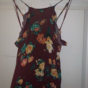 rue21 floral burgundy dress